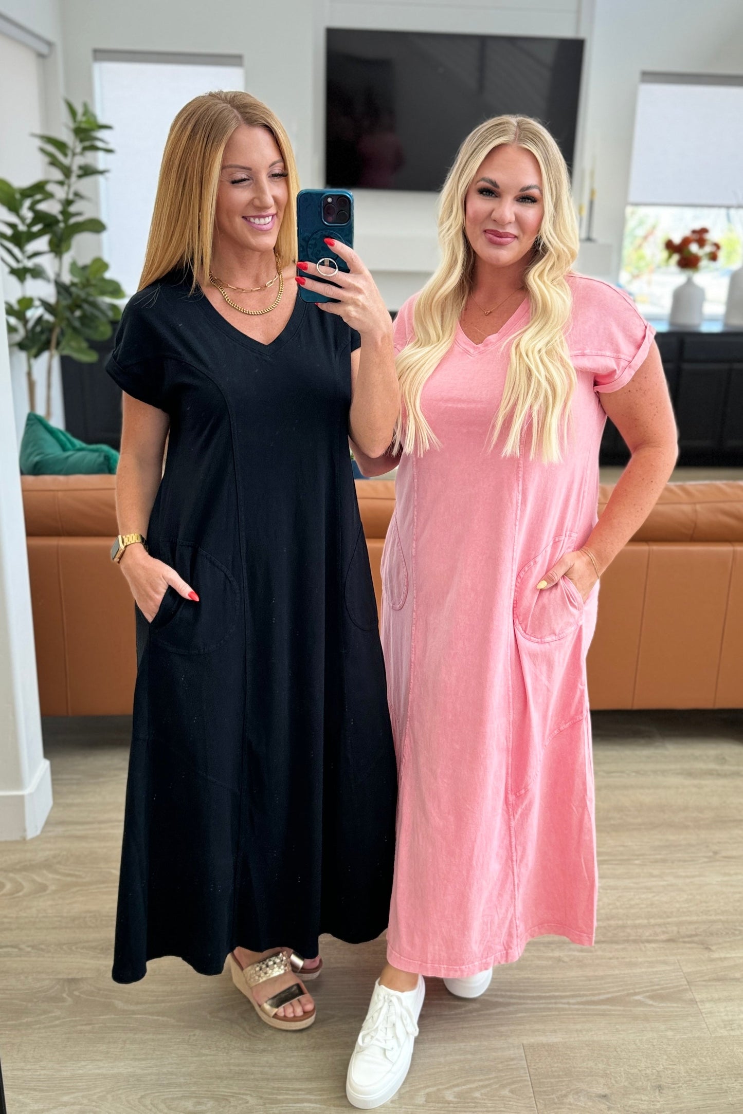 Modern Maritime Shift Maxi Dress in Black - Rae Mode