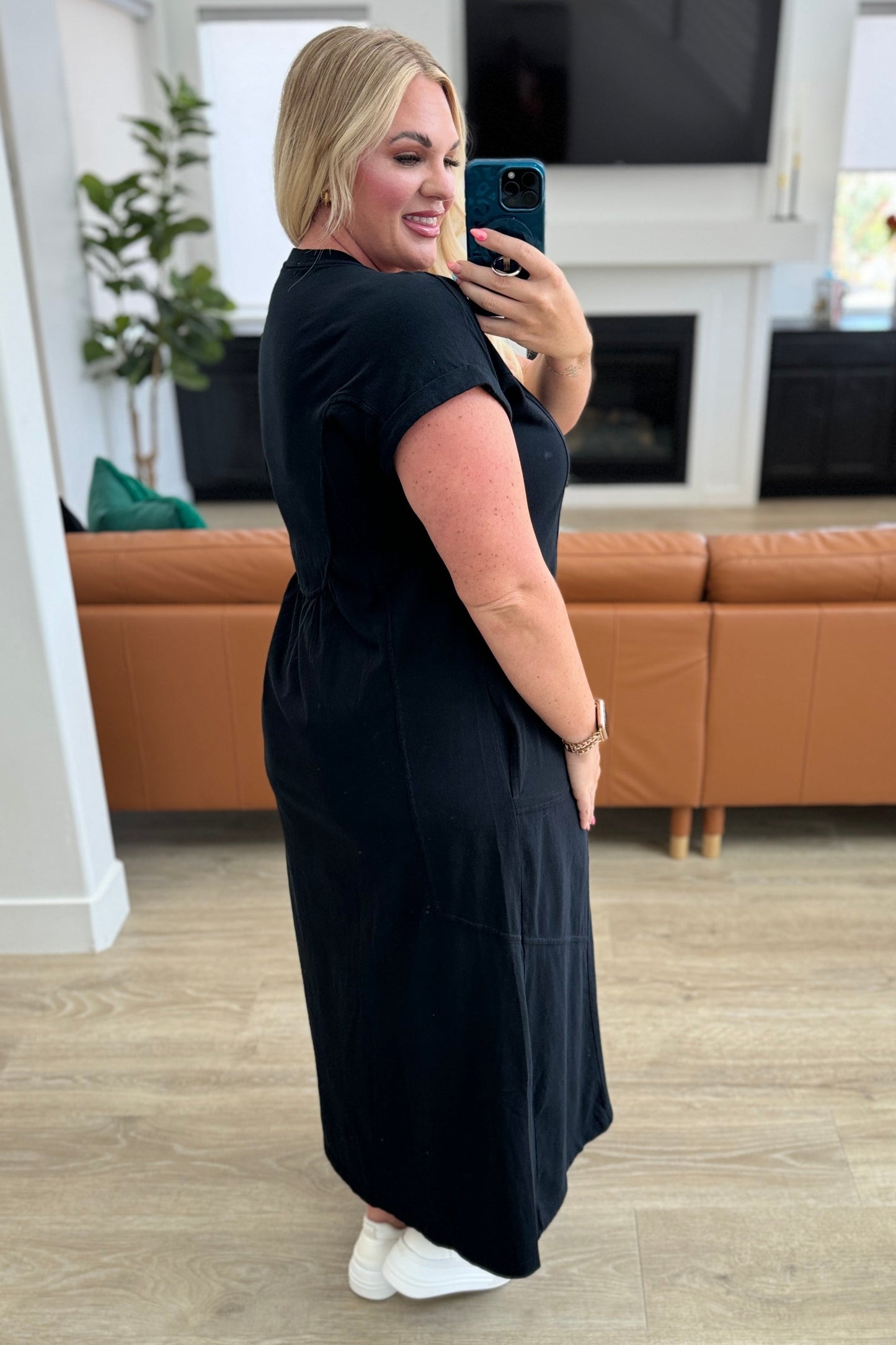 Modern Maritime Shift Maxi Dress in Black - Rae Mode