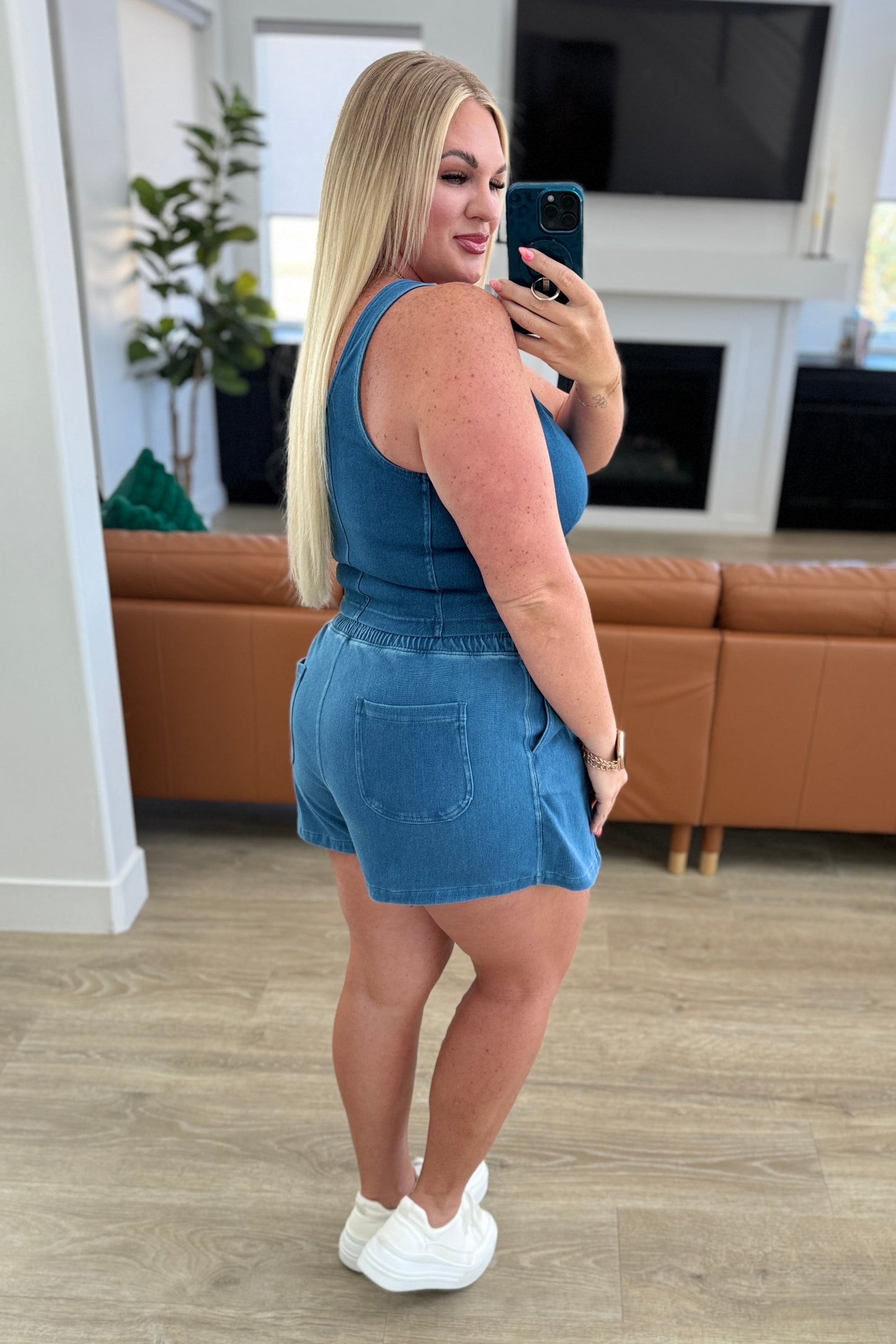 City Siren Skort in Light Denim - Rae Mode