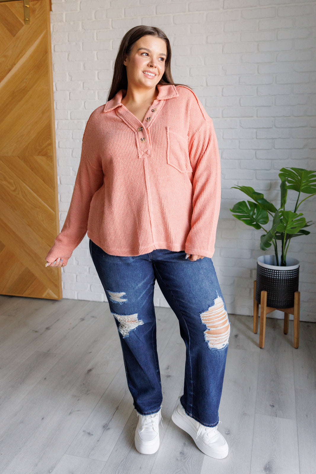 If You Want Forever Ribbed Knit Pullover - Very J