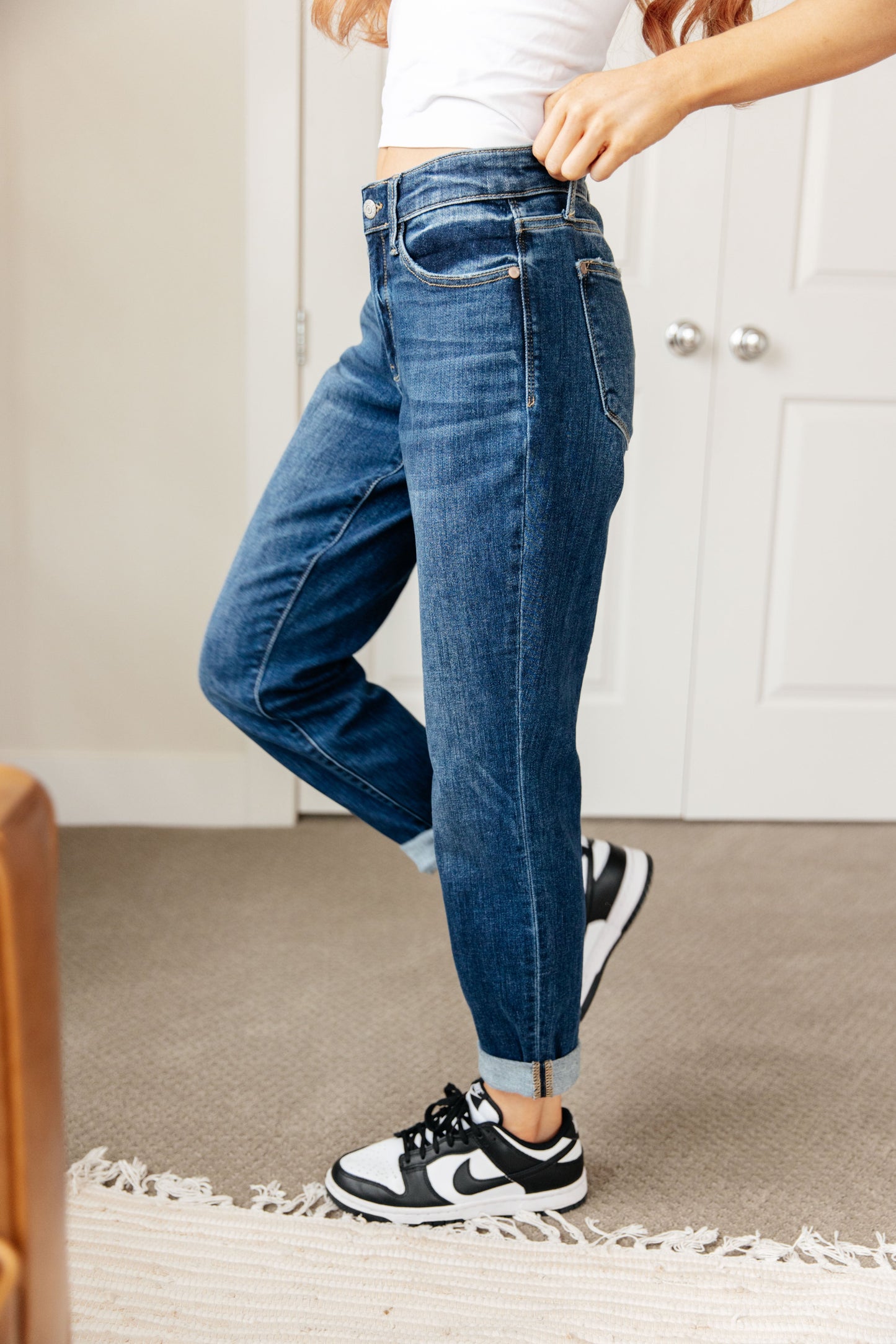 London Midrise Cuffed Boyfriend Jeans - Judy Blue