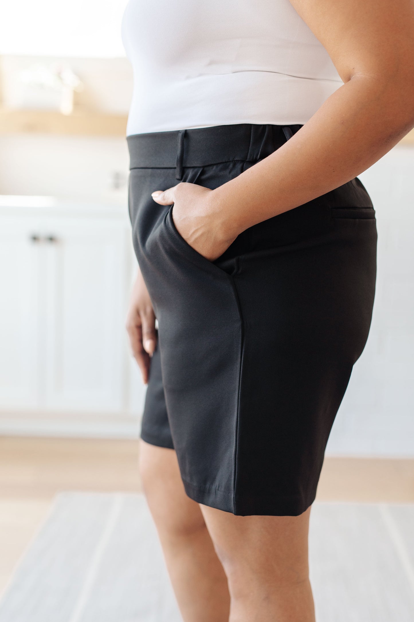 Know Better High Waisted Shorts - White Birch