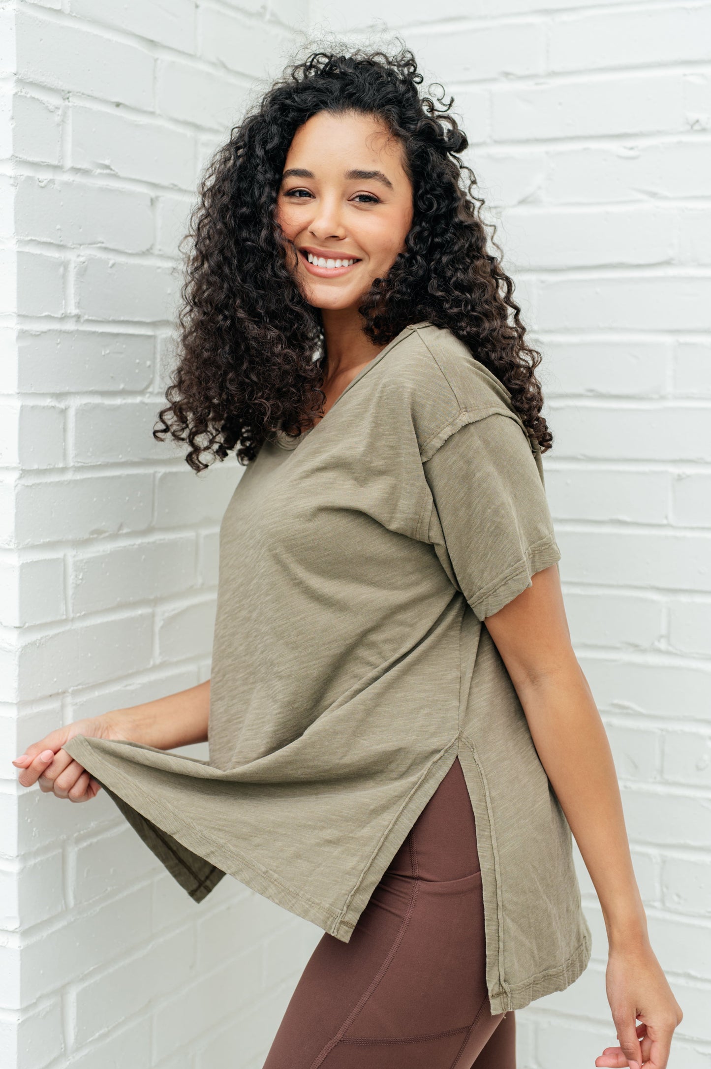 Let Me Live Relaxed Tee in Army - Rae Mode