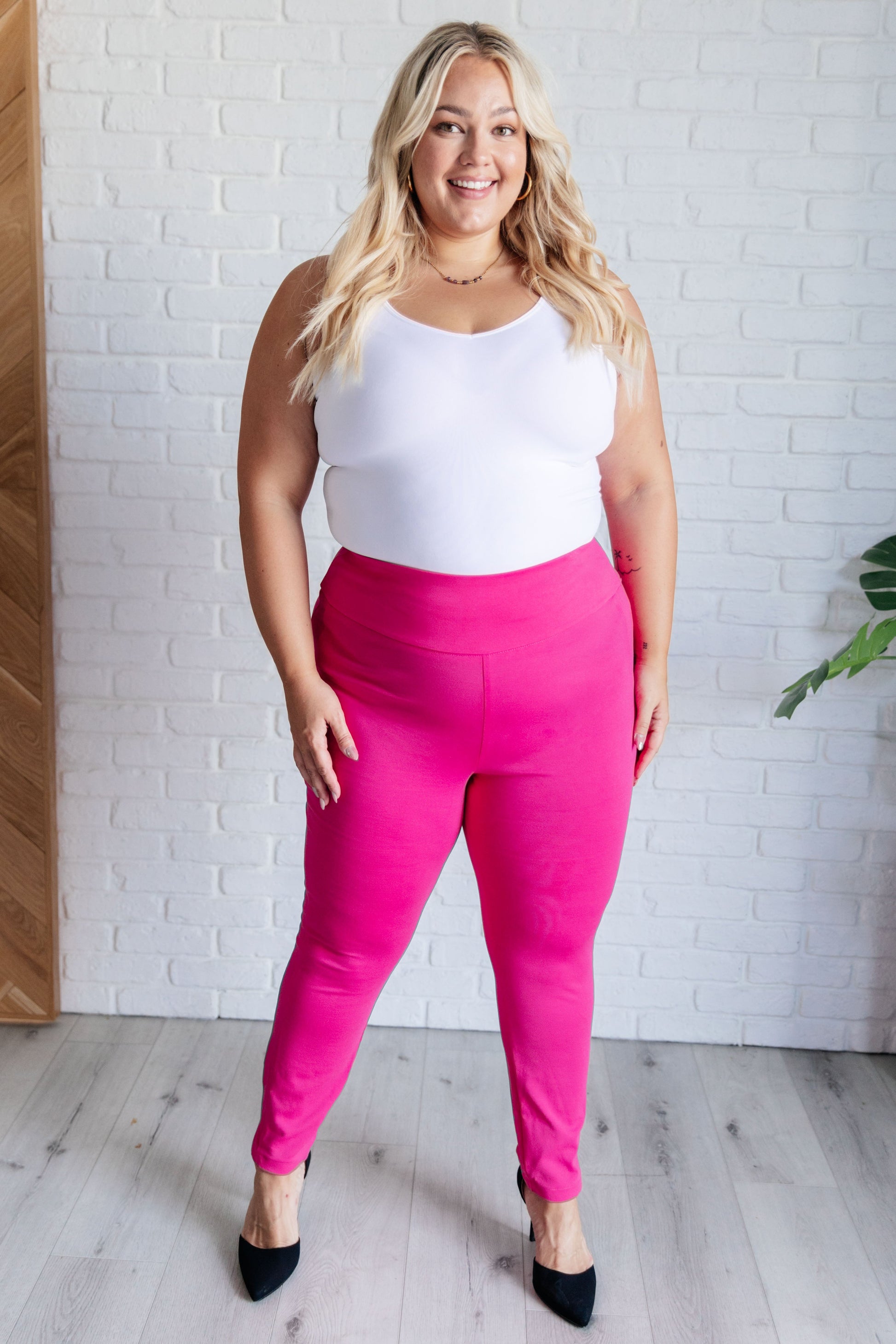 Magic Skinny 28" Pants in Hot Pink - Dear Scarlett
