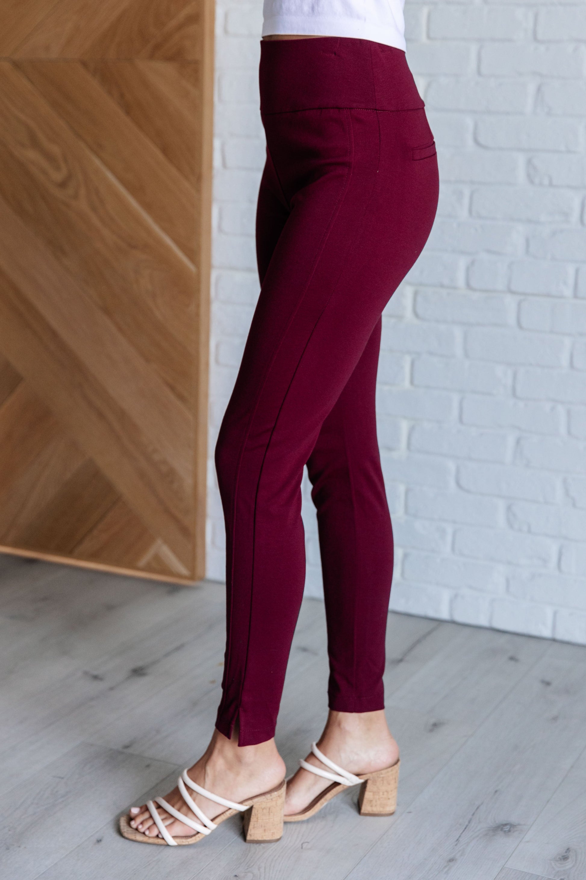 Magic Skinny 28" Pants in Wine - Dear Scarlett