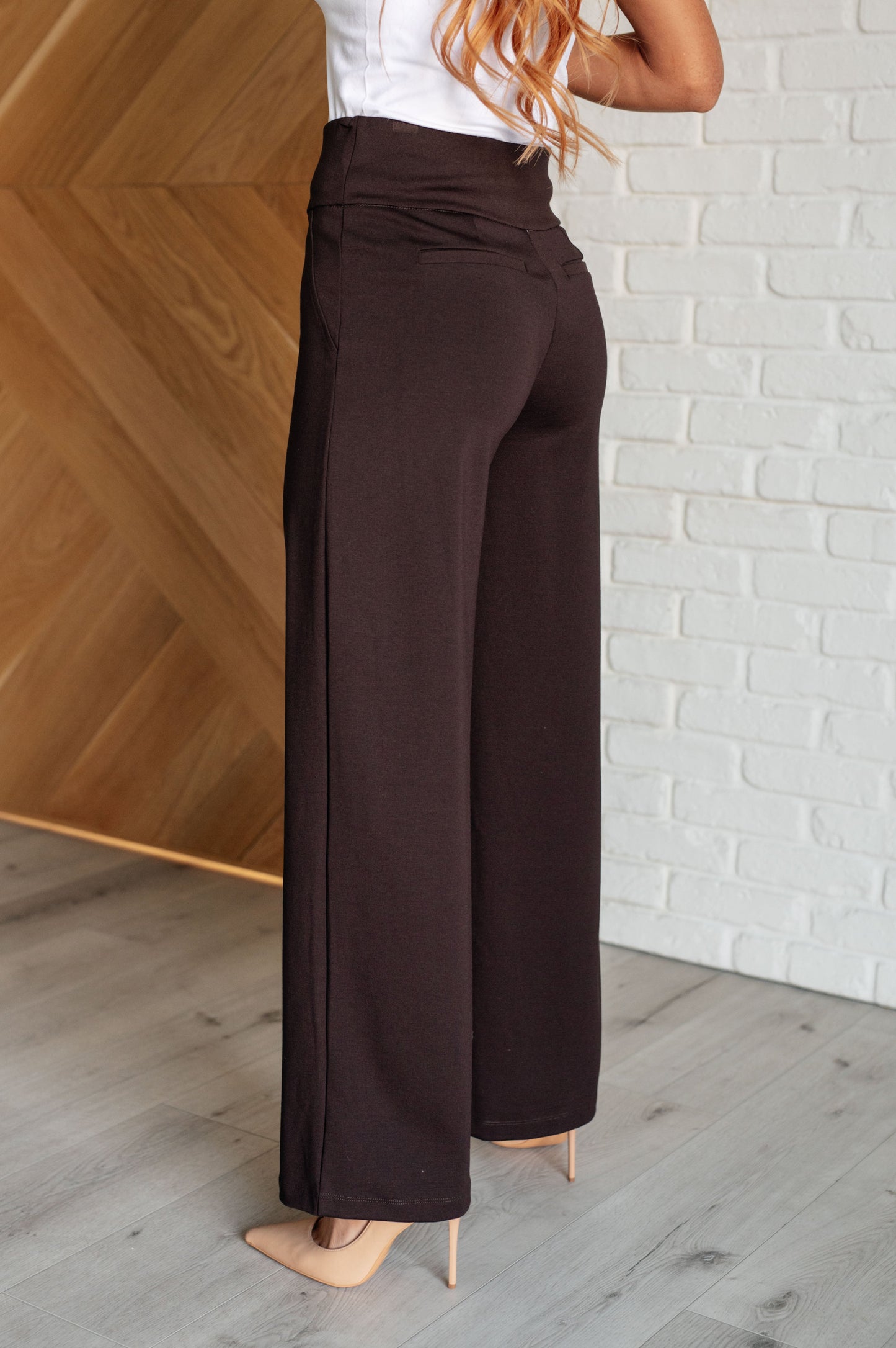 Magic Wide Leg Pants in Chocolate - Dear Scarlett