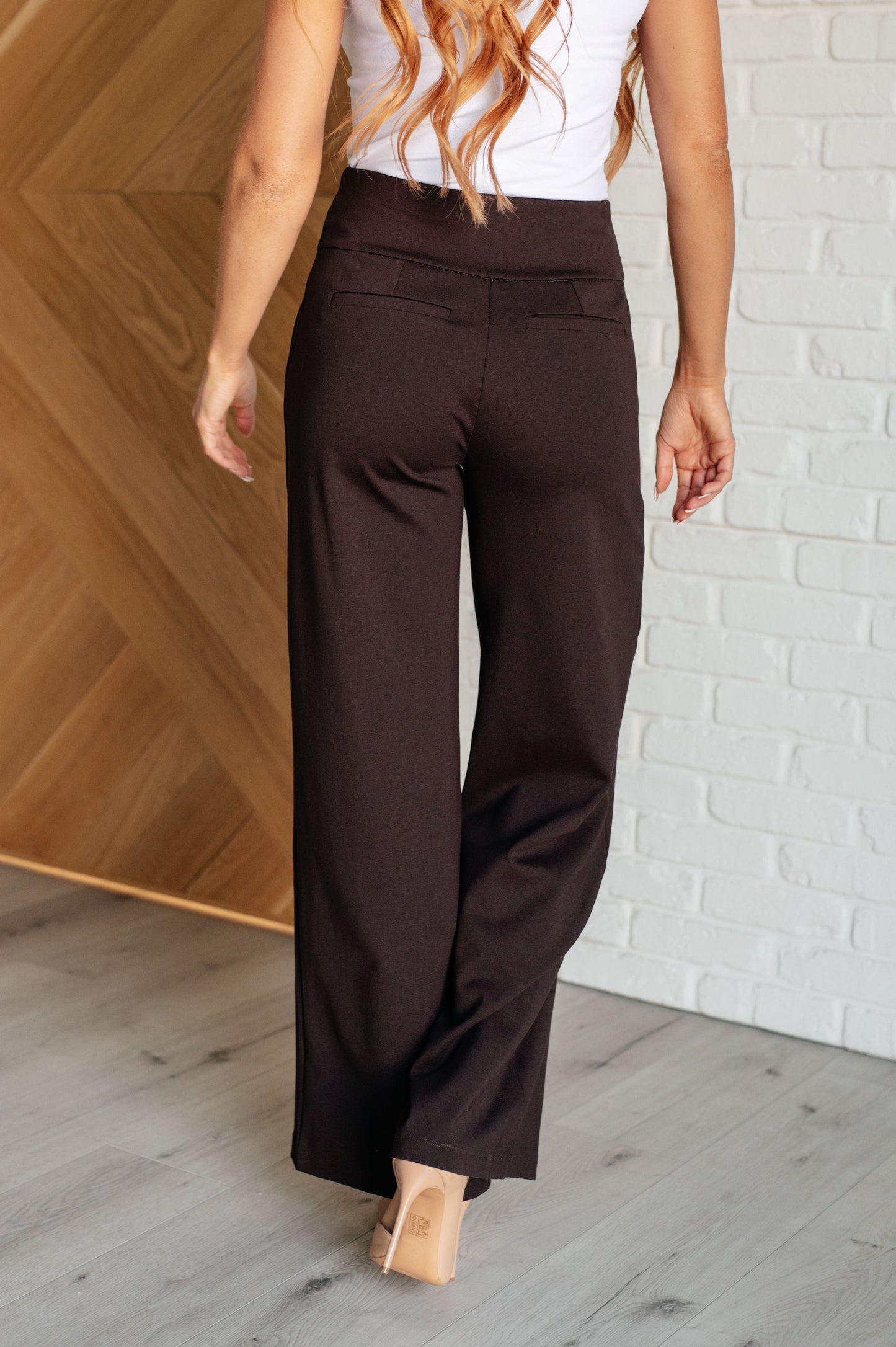 Magic Wide Leg Pants in Chocolate - Dear Scarlett
