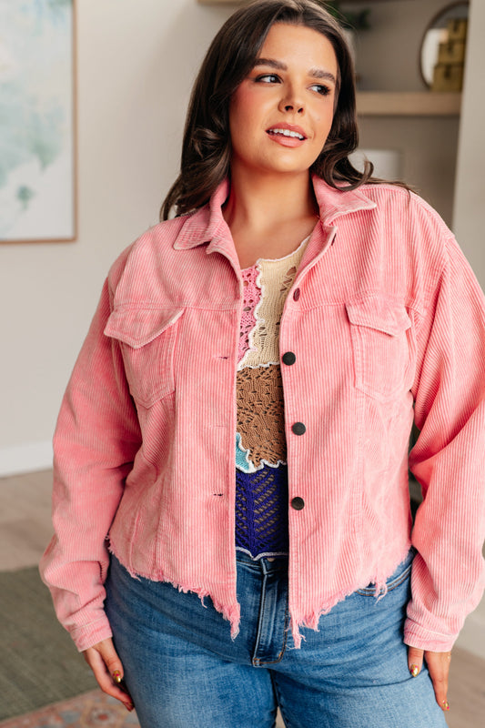 Main Stage Corduroy Jacket in Neon Pink - POL