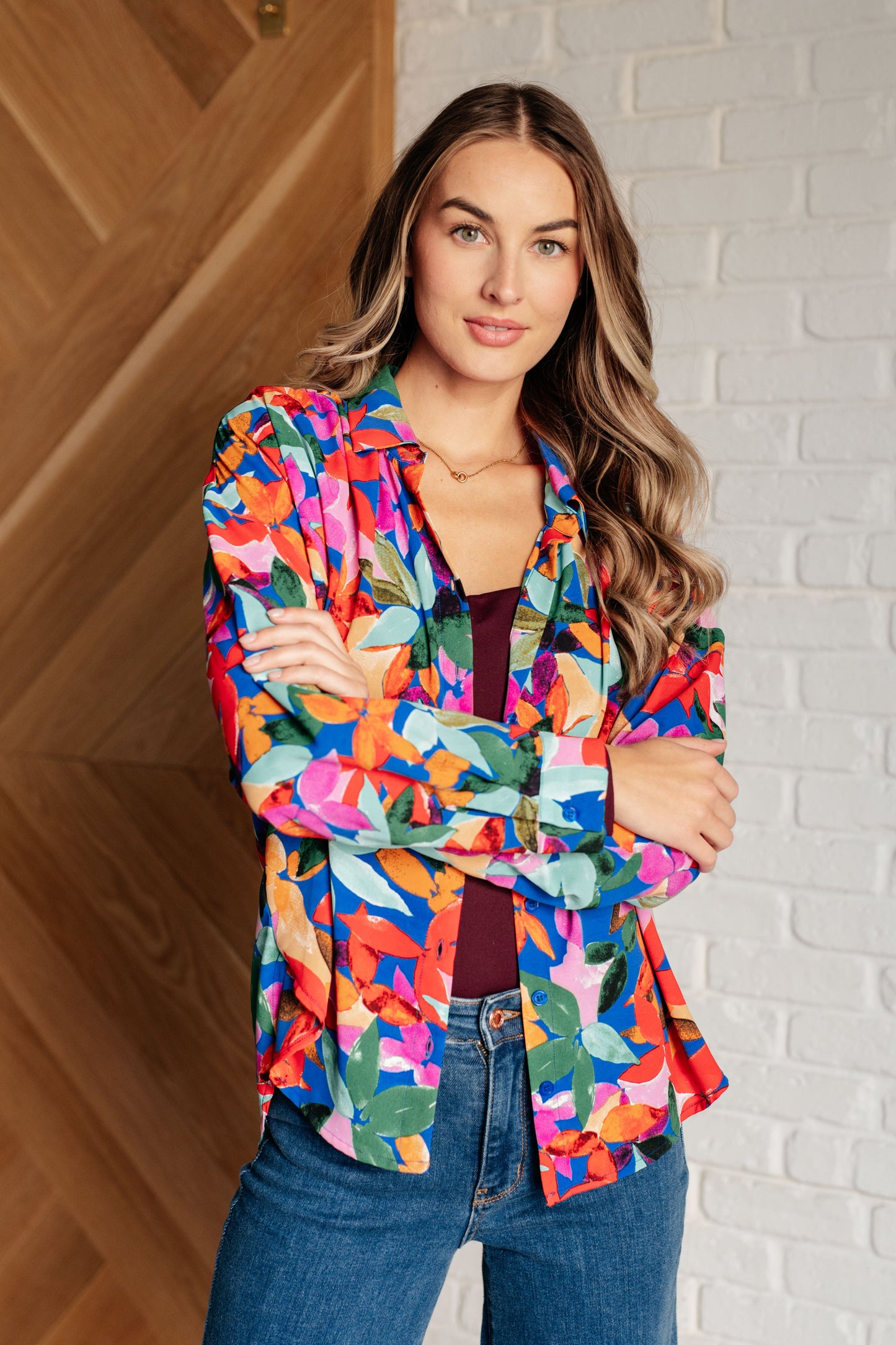Make Like a Tree and Leaf Button Up Blouse - Jodifl
