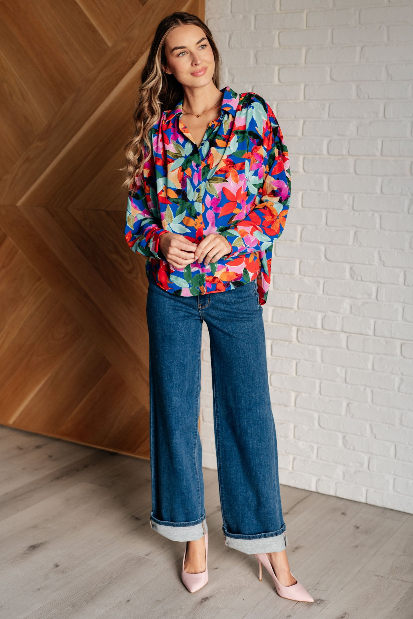 Make Like a Tree and Leaf Button Up Blouse - Jodifl