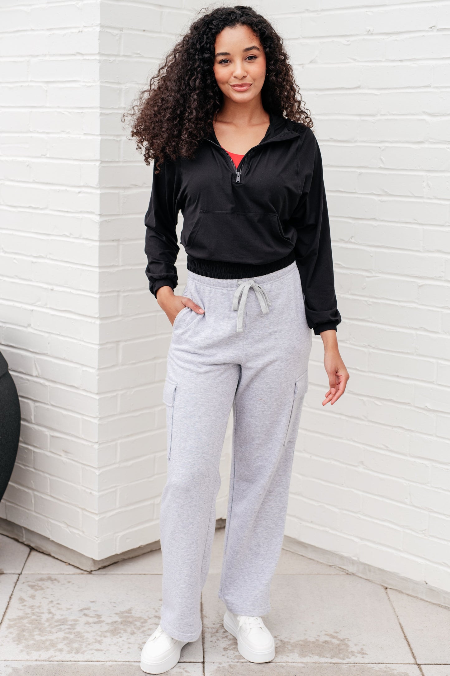 Morning Run Half Zip Hoodie in Black - Rae Mode