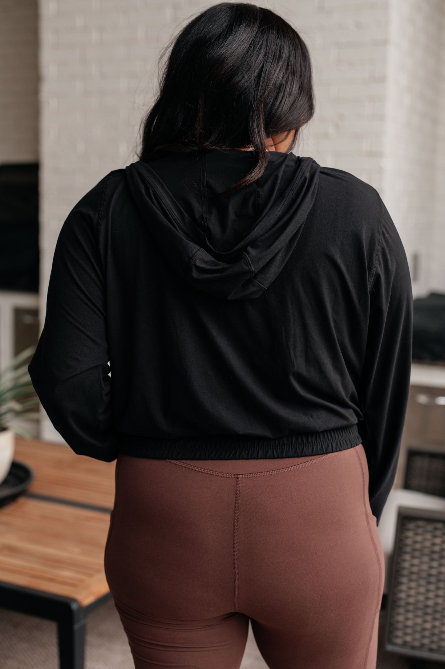 Morning Run Half Zip Hoodie in Black - Rae Mode