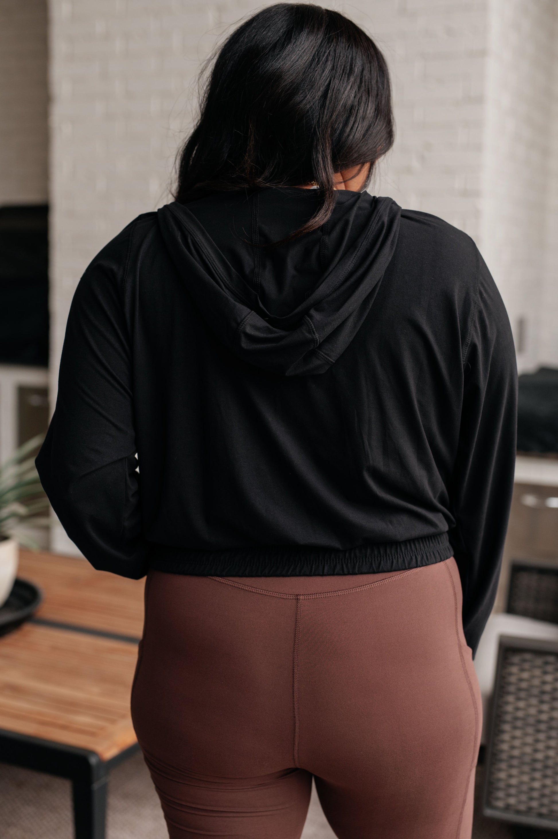 Morning Run Half Zip Hoodie in Black - Rae Mode
