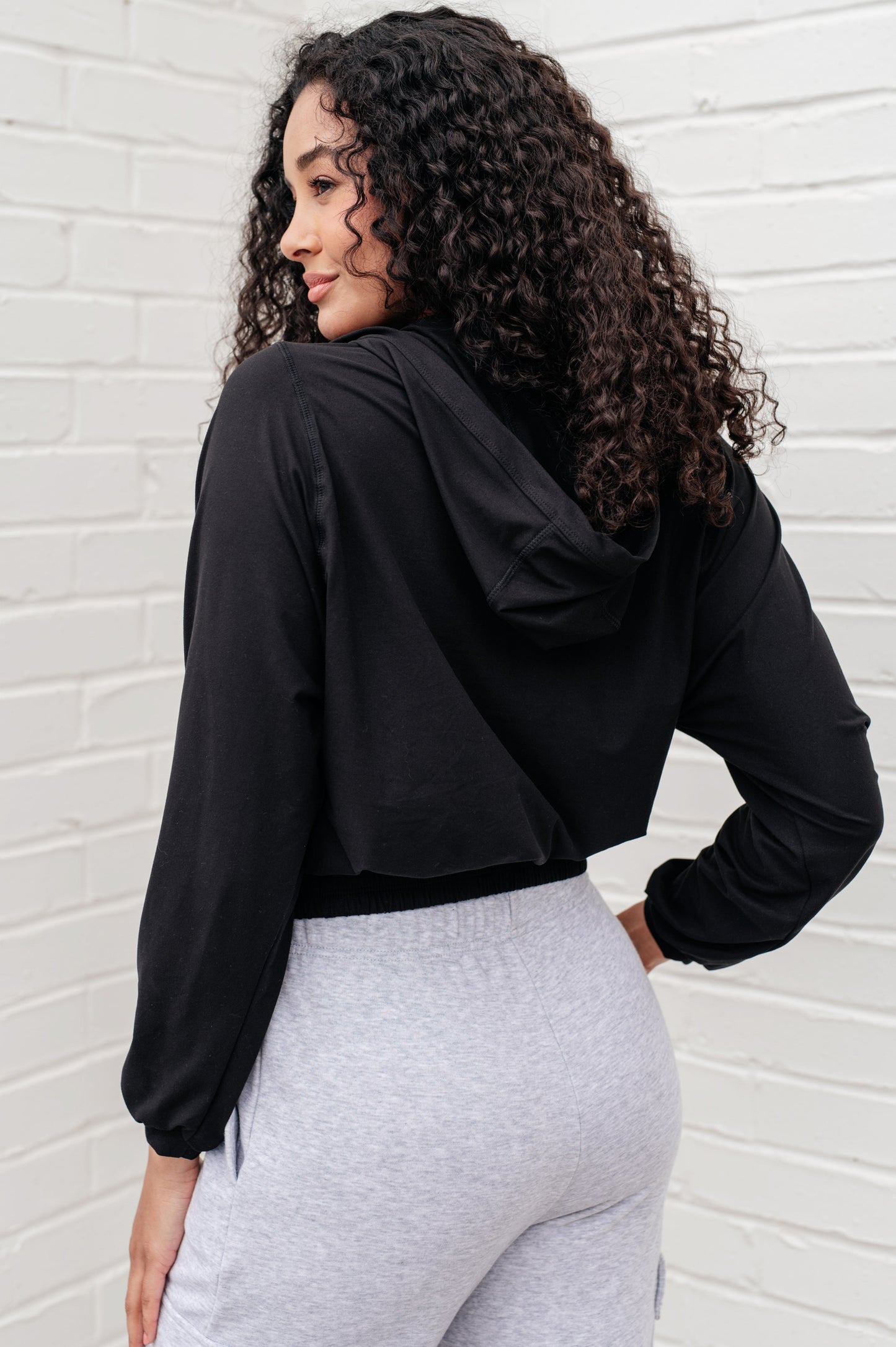 Morning Run Half Zip Hoodie in Black - Rae Mode
