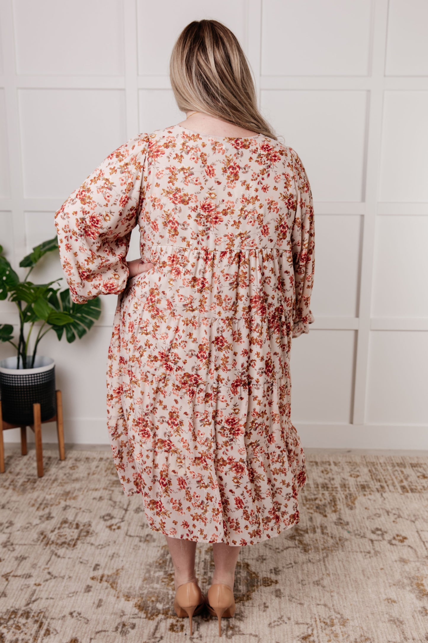 Next to You Balloon Sleeve Floral Dress - Polagram
