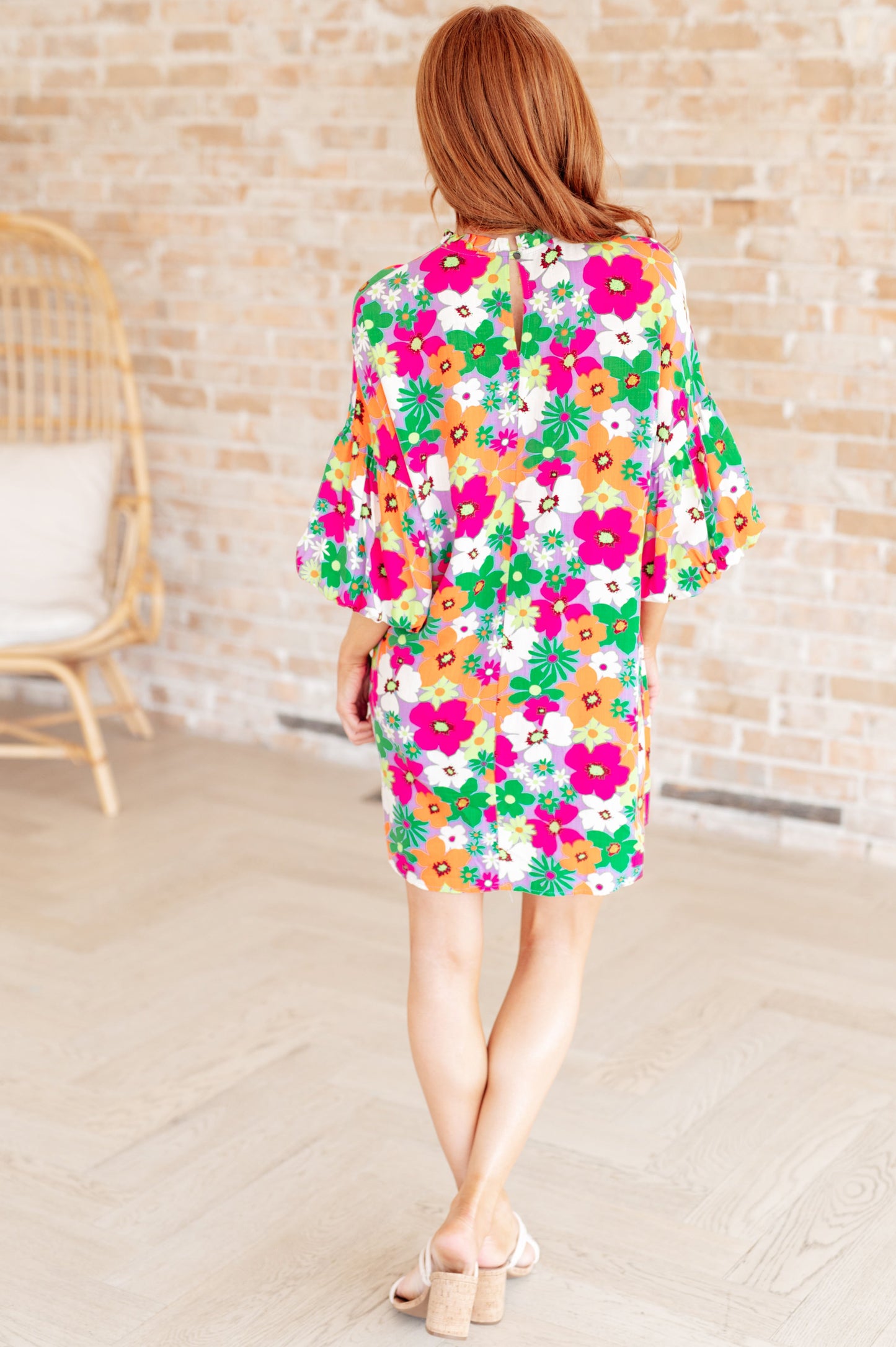 No Garden, No Problem Bubble Sleeve Dress - GeeGee