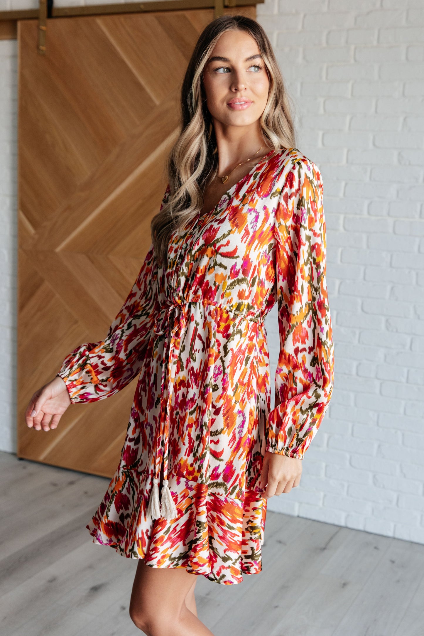 Once Upon a Dream V-Neck Balloon Sleeve Dress - Jodifl