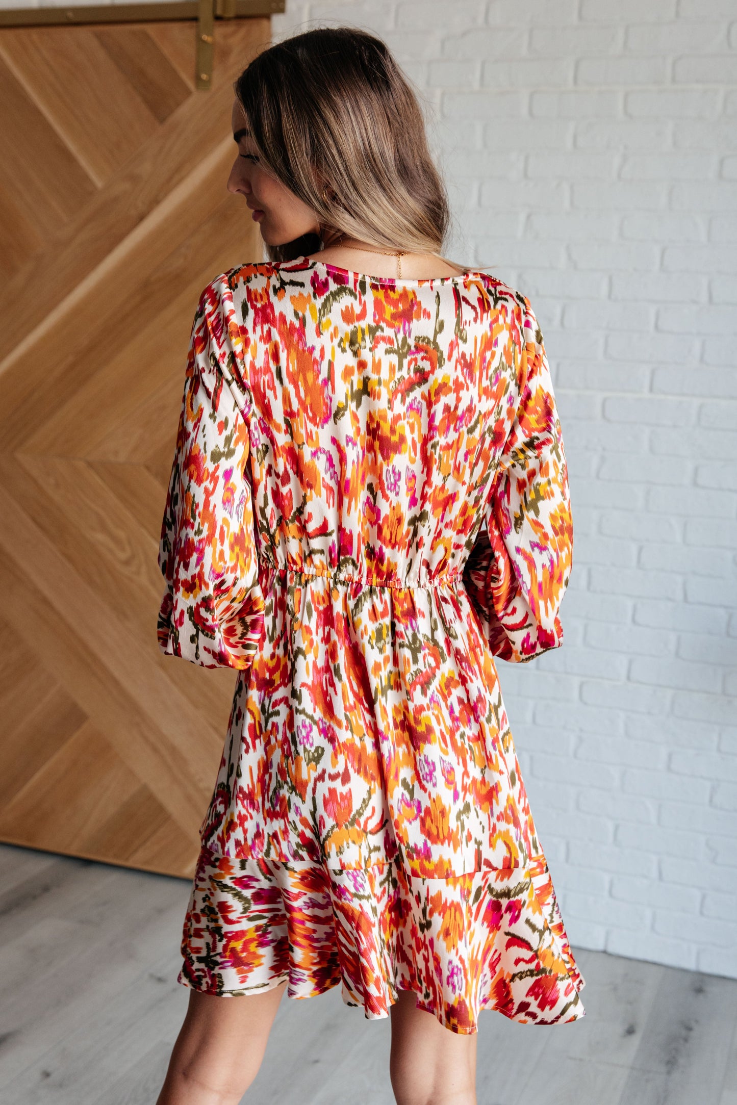 Once Upon a Dream V-Neck Balloon Sleeve Dress - Jodifl