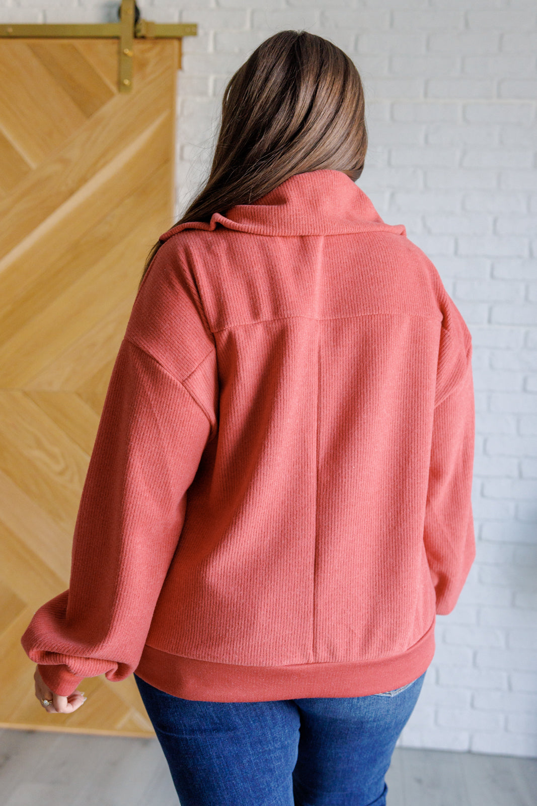 Quite the Impression Half Zip Pullover in Rust - Very J