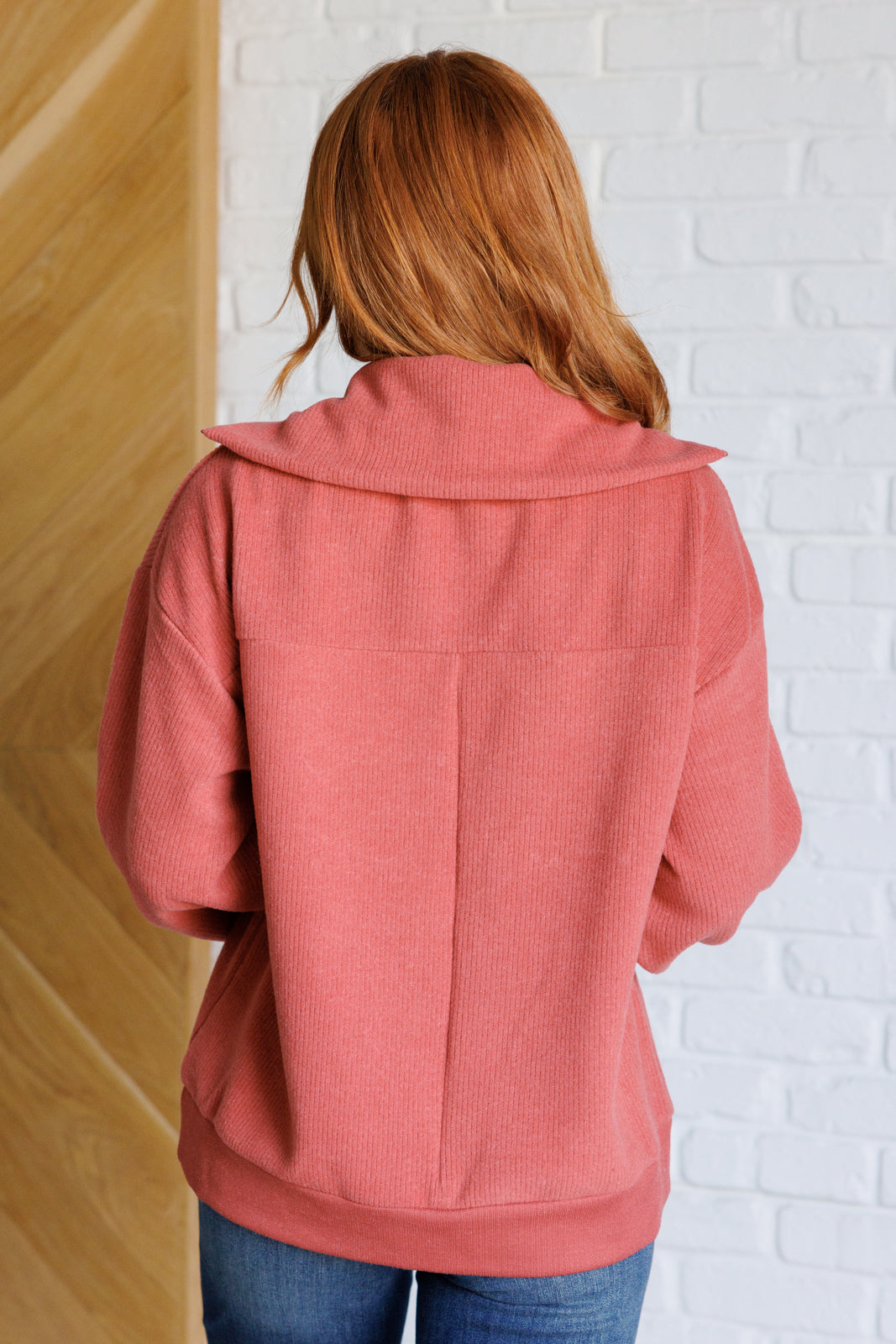 Quite the Impression Half Zip Pullover in Rust - Very J