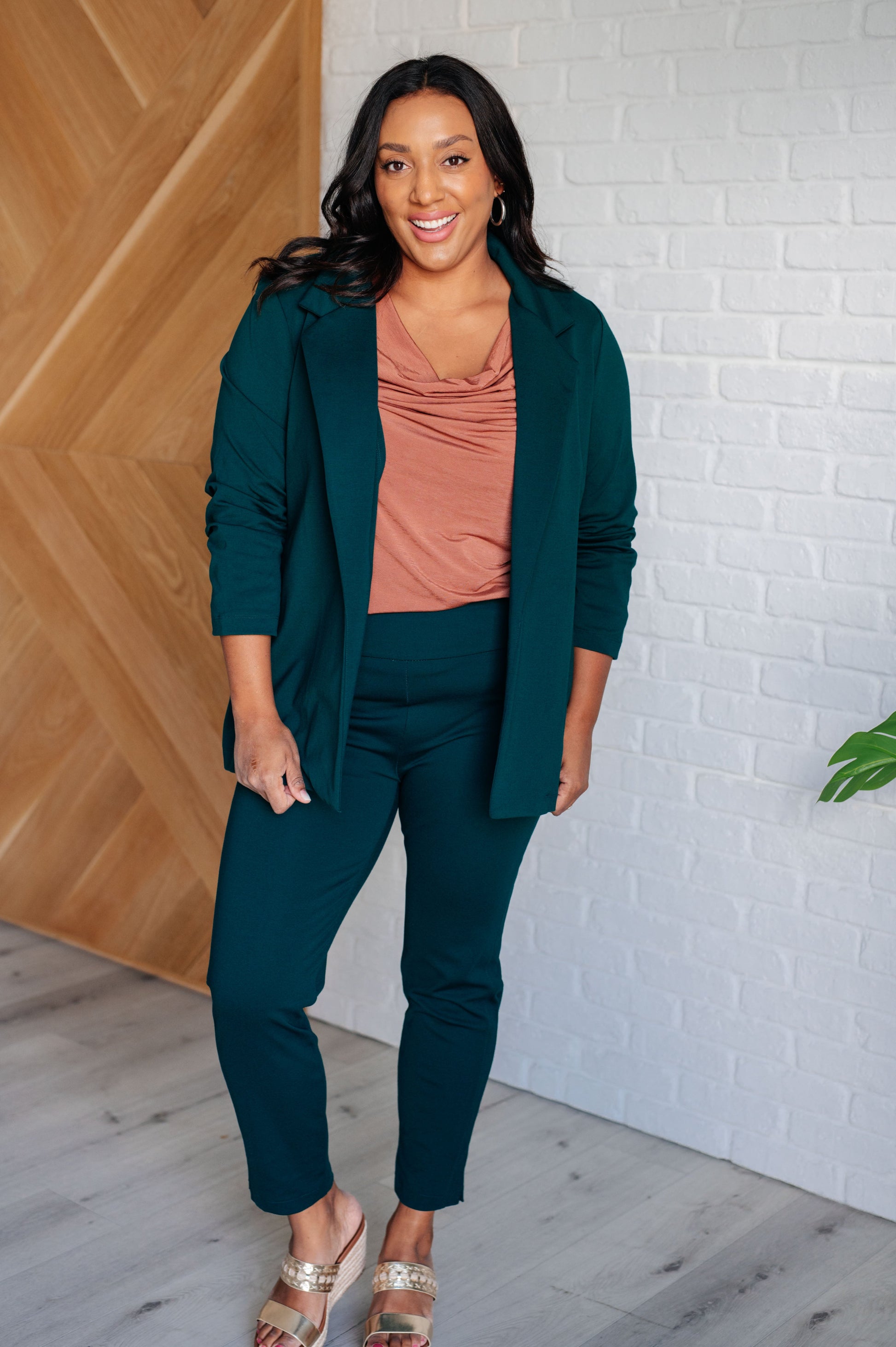 Magic 3/4 Blazer in Hunter Green - Dear Scarlett