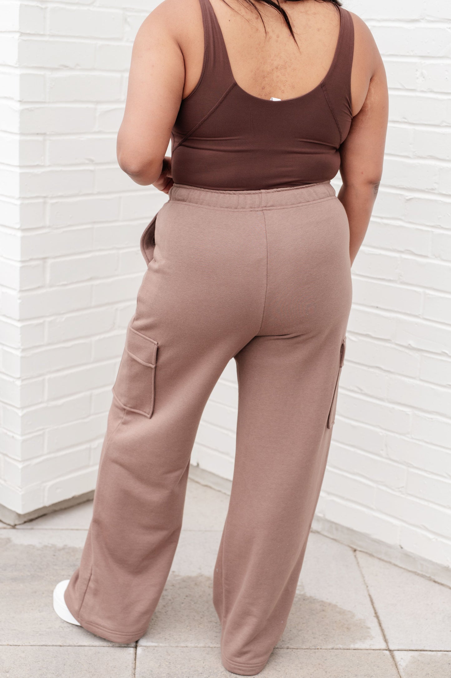 Run, Don't Walk Cargo Sweatpants in Smokey Brown - Rae Mode