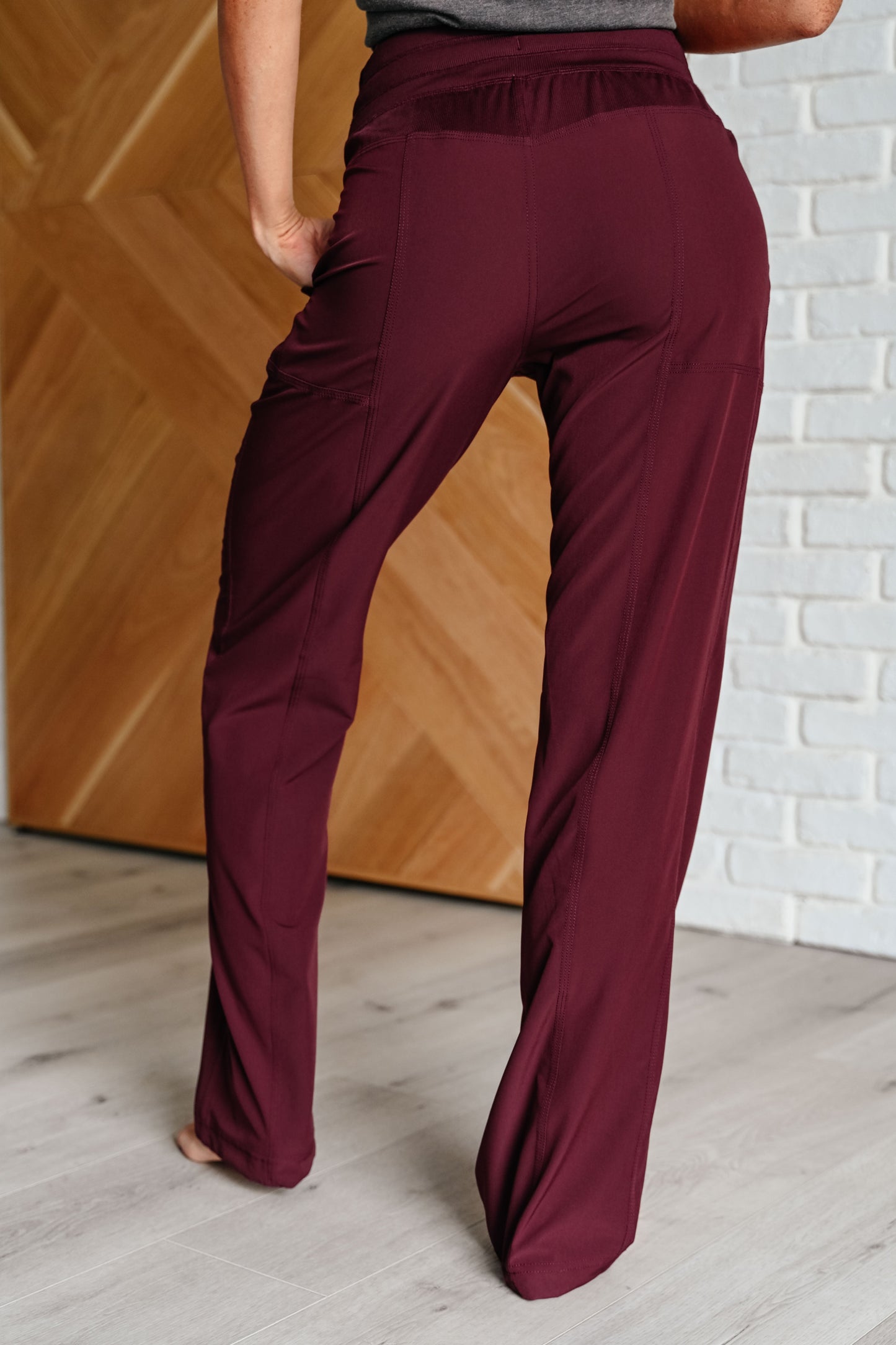 Runner's High Drawstring Joggers in Red Merlot - Rae Mode