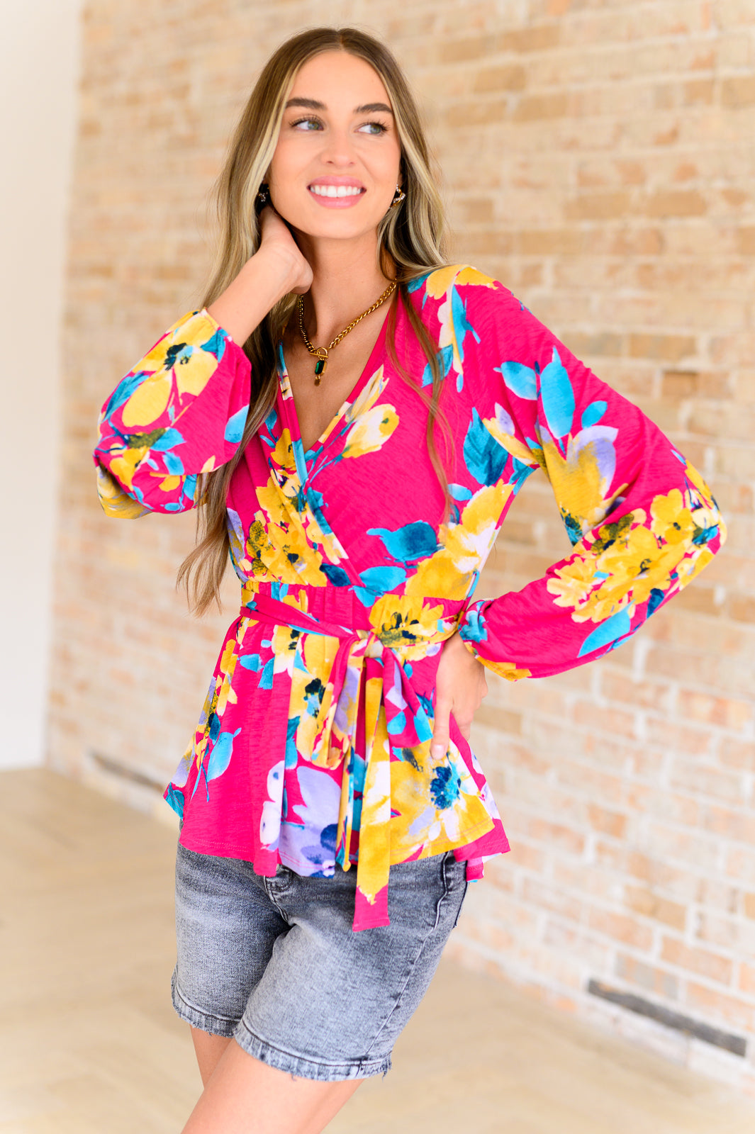 Spring to Be Sprung V-Neck Floral Blouse - White Birch