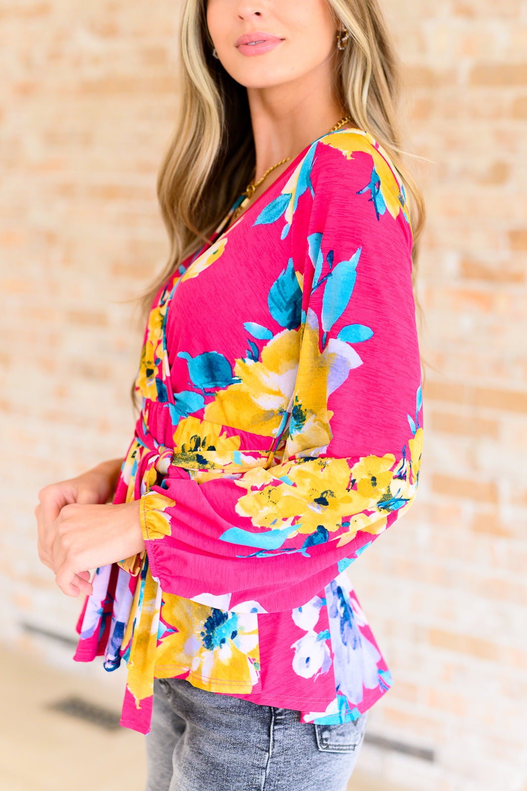 Spring to Be Sprung V-Neck Floral Blouse - White Birch
