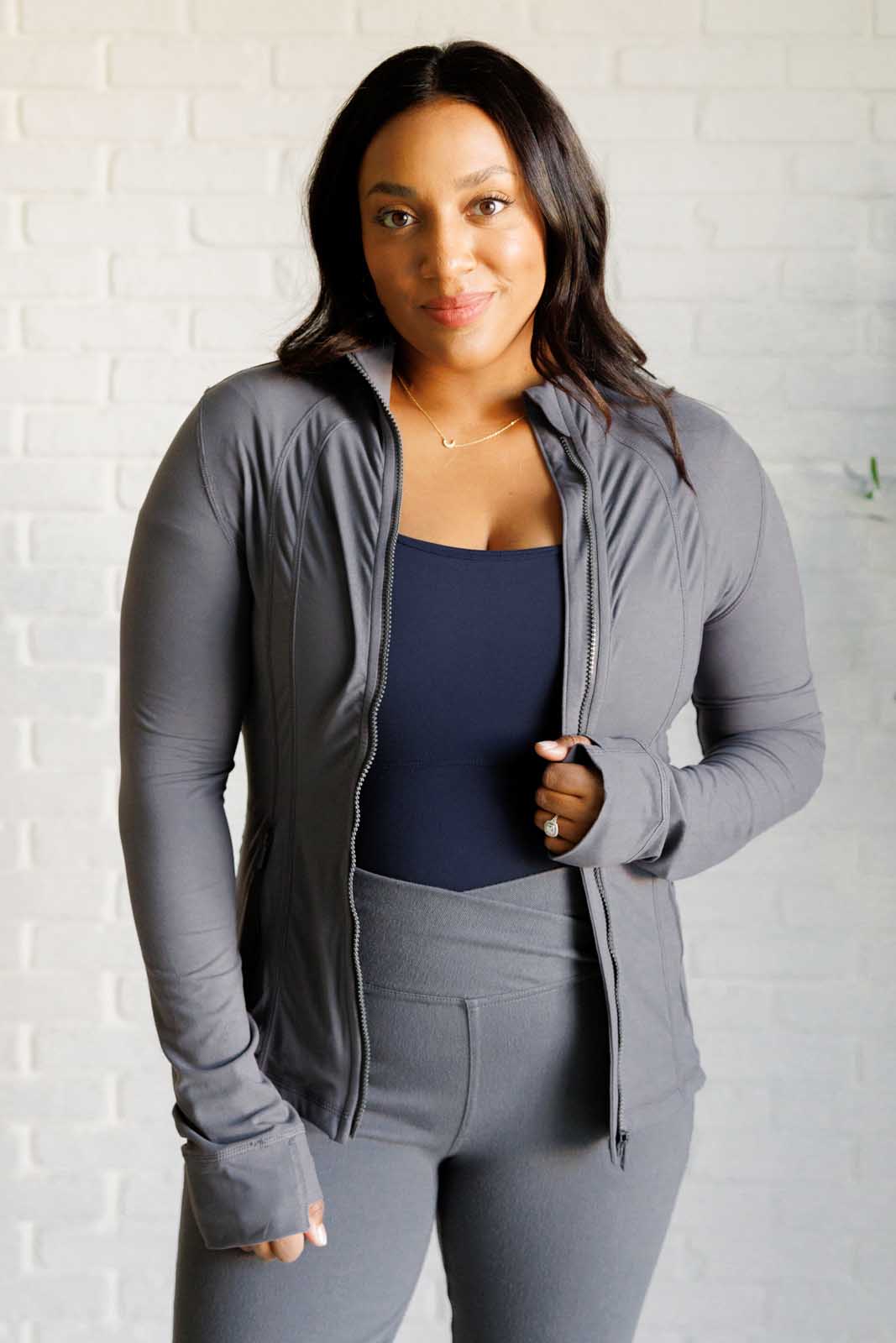 Staying Swift Activewear Jacket in Titanium - Rae Mode