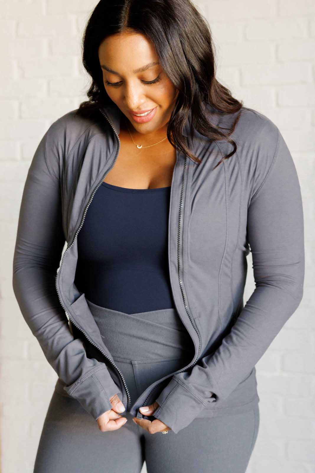 Staying Swift Activewear Jacket in Titanium - Rae Mode
