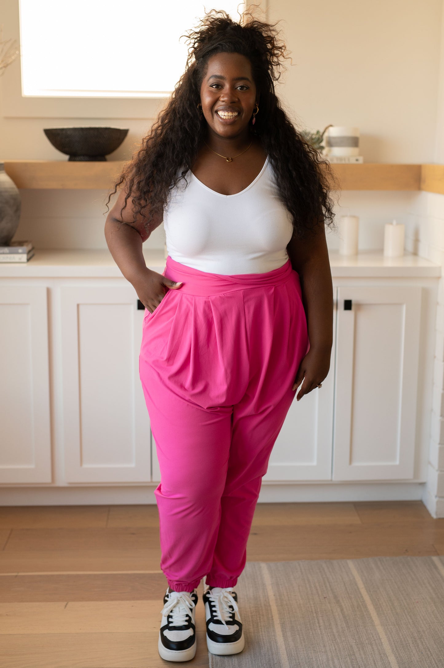 The Motive Slouch Jogger in Hot Pink - Rae Mode