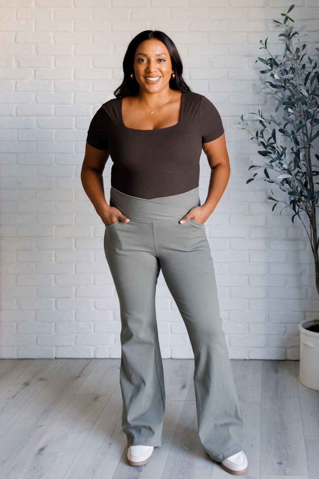They're Not Like Us Square Neck Bodysuit in Espresso - Rae Mode