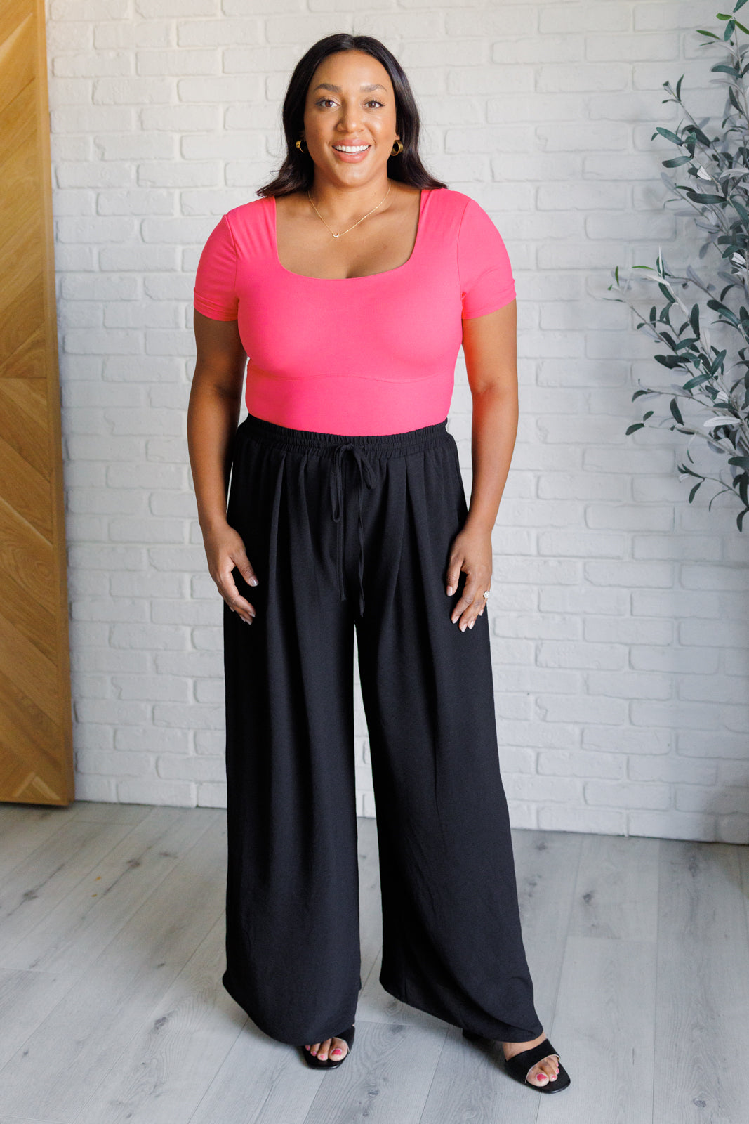 They're Not Like Us Square Neck Bodysuit in Flamingo Pink - Rae Mode