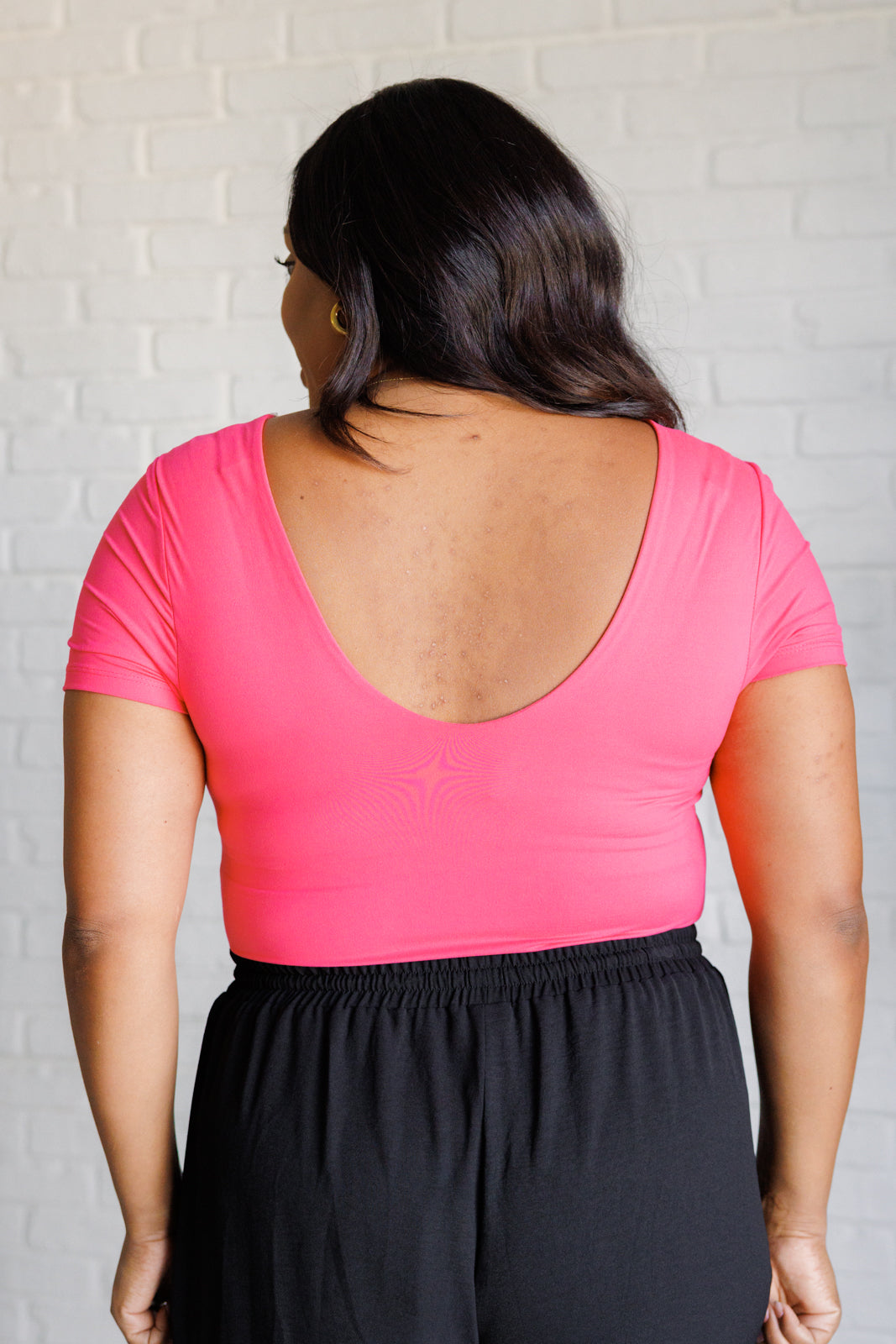They're Not Like Us Square Neck Bodysuit in Flamingo Pink - Rae Mode