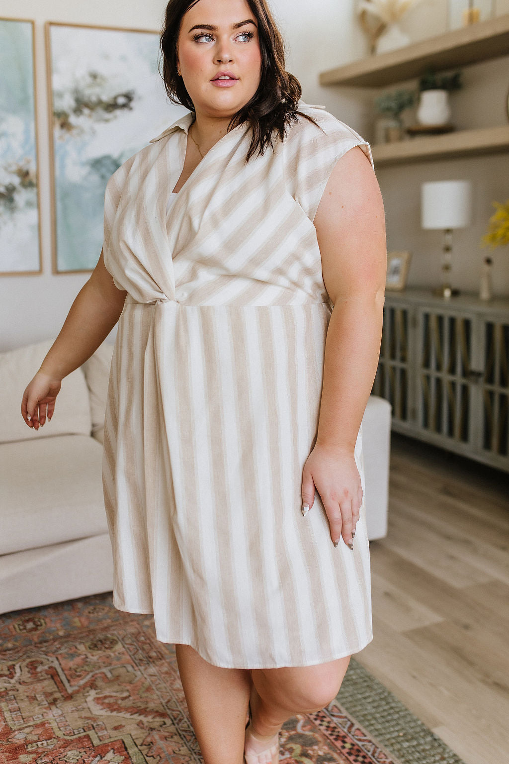 Twisted and Tailored Striped Dress - Andree By Unit