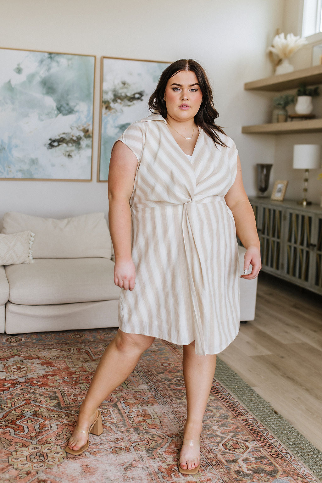 Twisted and Tailored Striped Dress - Andree By Unit