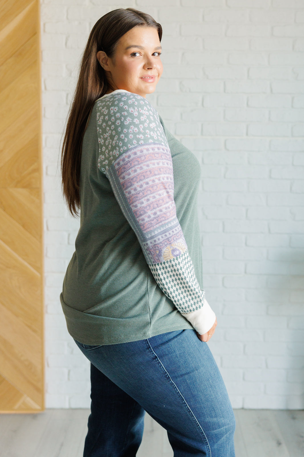 Very Curious Mixed Print Top - 7th Ray