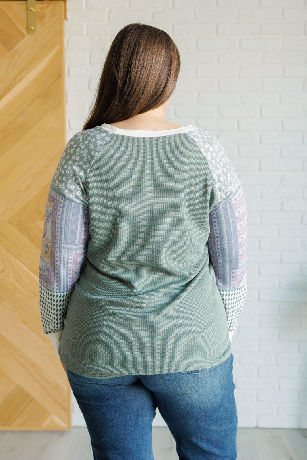 Very Curious Mixed Print Top - 7th Ray