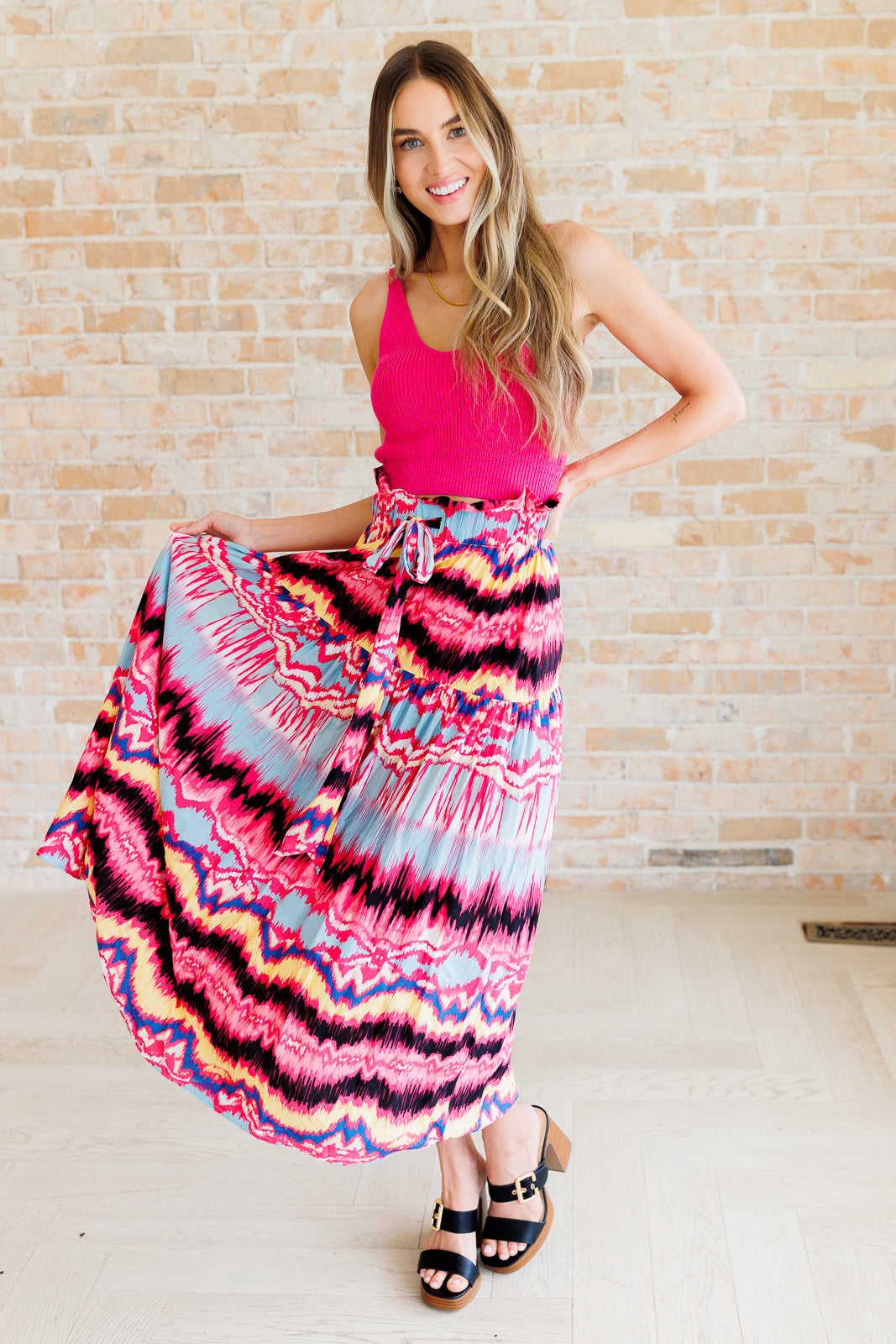 Watch Me Twirl Abstract Skirt - White Birch