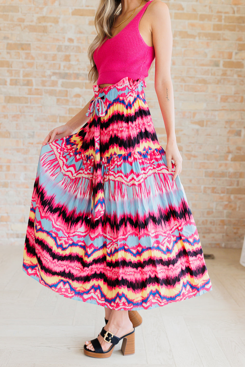 Watch Me Twirl Abstract Skirt - White Birch
