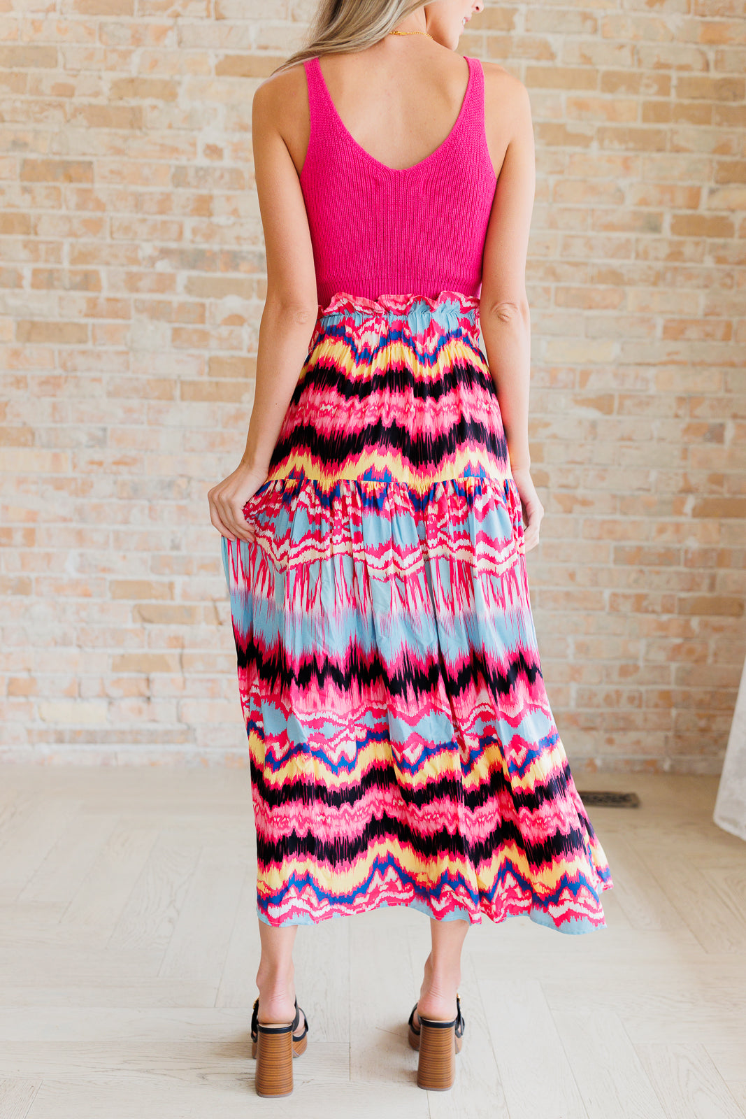 Watch Me Twirl Abstract Skirt - White Birch