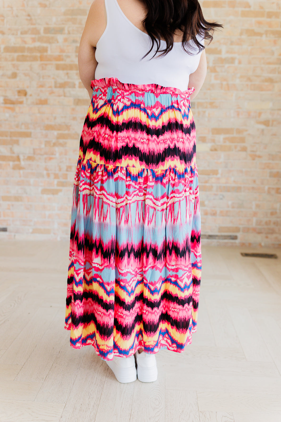 Watch Me Twirl Abstract Skirt - White Birch