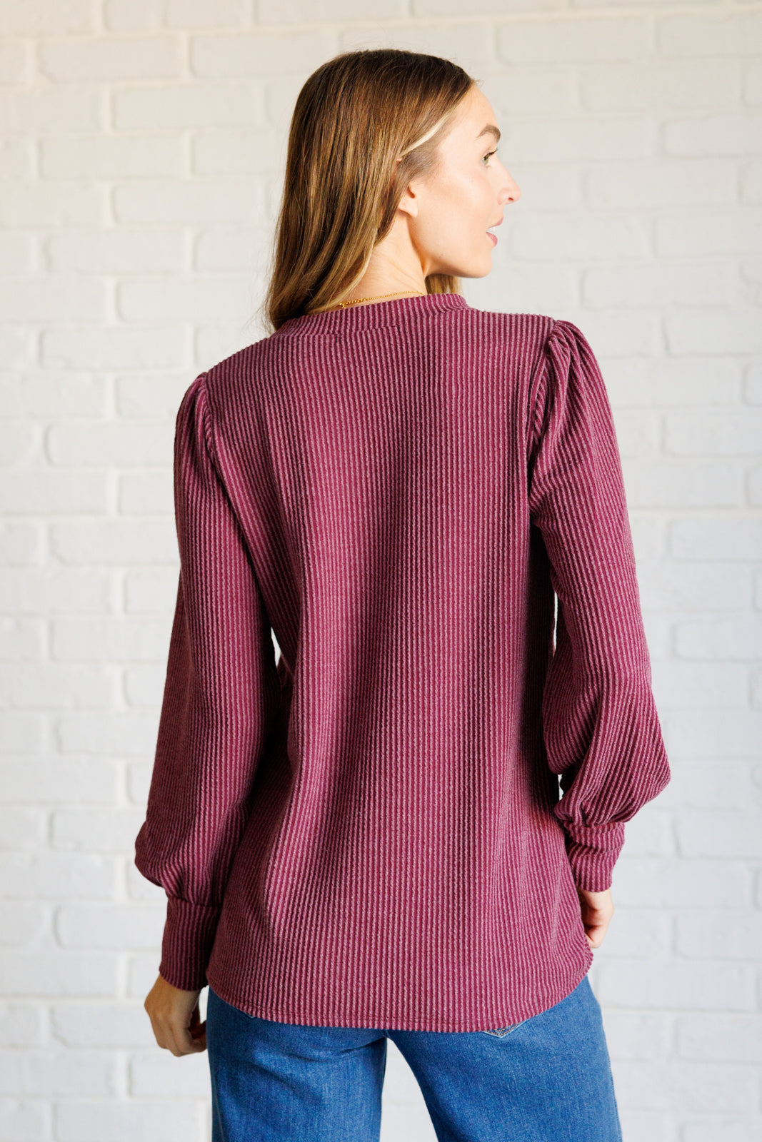 When the Sun Goes Down Mineral Wash Ribbed Knit Top in Wine - Haptics