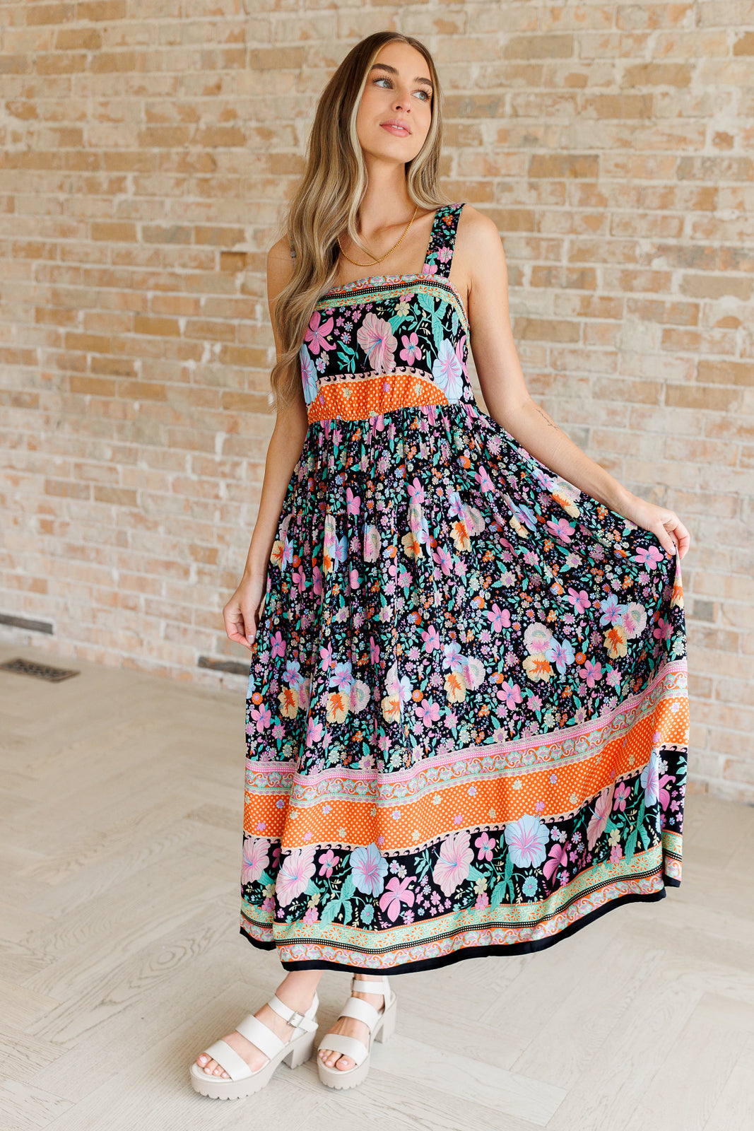 You Can Count On It Floral Summer Dress - White Birch