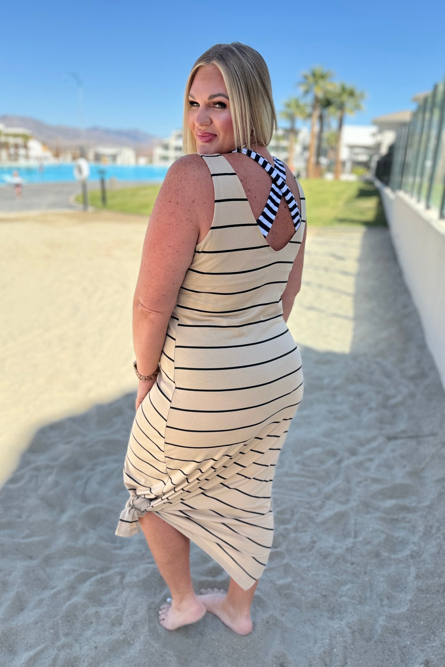 You Get Me Sleeveless Maxi In Khaki - One Eleven North