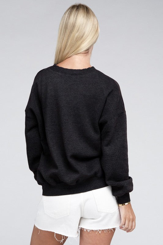 Acid Wash Fleece Oversized Pullover - Zenana