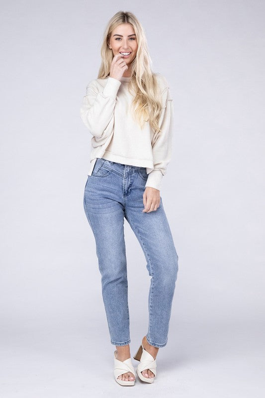 Brushed Melange Hacci Oversized Sweater - Zenana