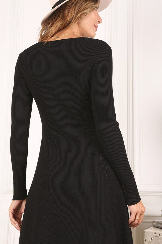 Knitted Fit and Flare Dress - Lilou