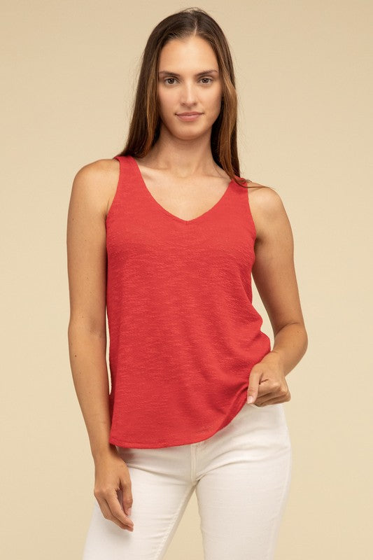 V Neck Sleeveless Cami Top - Zenana